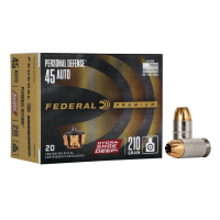 FEDERAL Personal Defense Hydra-Shok Deep .45 Auto 210 Gr JHP 20rd Box Handgun Ammo (P45HSD1)
