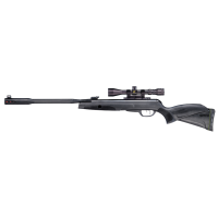 Gamo Whisper Fusion Mach 1, .22 Pellet, Black Finish, Synthetic Stock, Dual Noise Dampening Technology, Fluted Polymer Jacketed Rifled Steel Barrel, Inert Gas Technology, 3-9x40 Scope, Single Shot, 1020 Feet Per Second 611006325554