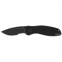 KERSHAW Blur Glassbreaker 3.4in Drop Point Folding Knife (1670GBBLKST)