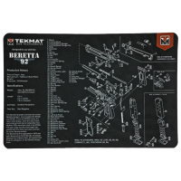 TekMat Beretta 92 Pistol Mat, 11"x17", Black, Includes Small Microfiber TekTowel, Packed in Tube TEK-R17-BER92