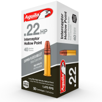 AGUILA AMMUNITION Interceptor 22LR 40G Hollow Point 50rd/Box Rimfire Ammo (1B220321)