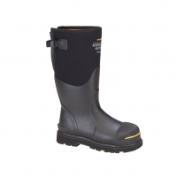 DRYSHOD Mens Steel-Toe Gusset Black/Yellow Work Boot (STG-UH-BK)