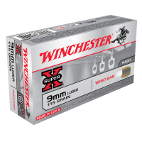 WINCHESTER Super-X WinClean 9mm 115Gr Brass Enclosed Base 50rd/Box Handgun Ammo (WC91)