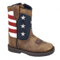 SMOKY MOUNTAIN BOOTS Toddler Stars And Stripes Vintage Brown Western Boots (3800T)
