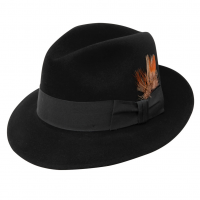 STETSON Saxon Fur Felt Black Fedora Hat (TFSAXN-022007)