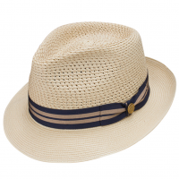 STETSON Nantucket Sand Milan Straw Fedora Hat (TSNANT-342079)