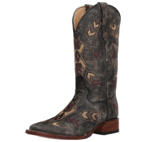 CORRAL Womens Distressed Arrowhead Black/Bone Boots (L5253-LD)