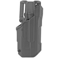 BLACKHAWK T-Series L2D, Duty Holster, Right Hand, Black Finish, Fits Glock 21 With TLR1/TLR2, Includes Jacket Slot Belt Loop 44N213BKR