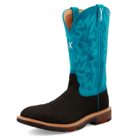 TWISTED X Women's 11in Western Rubberized Brown/Turquoise Work Boot (WXBA001)