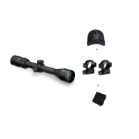 VORTEX Diamondback 4-12x40mm Riflescope w/ Medium 1in Scope Rings, Black Camo Hat and Microfiber