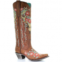CORRAL Women's Tan Deer Skull Embroidery Boots