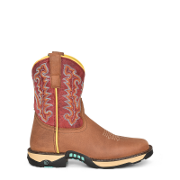 CORRAL Ladies Farm and Ranch Square Toe Tan Hydro Resist/Red Top Boots (W5001)