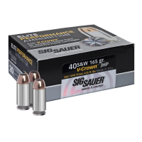 SIG SAUER Elite V-Comp 40 S&W 165 Grain JHP Ammo, 20 Round Box (E40SW1-20)