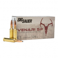 SIG SAUER Venari Soft Point 6.5mm Creedmoor 129 Grain Box/20 Rifle Ammo (V65CMSP129-20)
