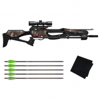 BARNETT CROSSBOWS Wildcat Camo Recurve Crossbow Hunting Package with 4x32 Scope and Gritr Microfibre (78089+16079)