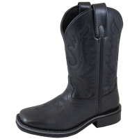 SMOKY MOUNTAIN BOOTS Youth Boys Outlaw Black Leather Cowboy Boots (3756Y)