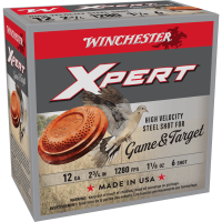 WINCHESTER Xpert Hi-Velocity Steel 12 GA 2.75in 1-1/8oz #6 25rd Box Shotshell Ammo (WE12GTH6)