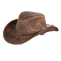 OUTBACK TRADING Ridge Brown Leather Hat (13011-BRN)