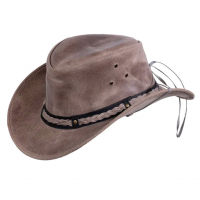OUTBACK TRADING Wagga Wagga Leather Antelope Rough Cut Hat (1367-ARC)