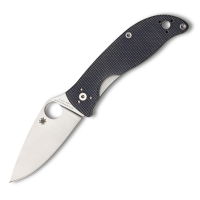 SPYDERCO Polestar Folding Knife, Plain Edge, G-10 Gray, CTS BD1 (C220GPGY)