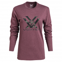 VORTEX Womens Camo Core Logo Burgundy Heather T-Shirt (222-17-BHE)