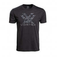 VORTEX Mens Camo Logo Charcoal Heather Short Sleeve T-Shirt (120-15-CHH)