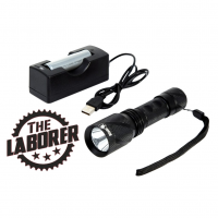 PREDATOR TACTICS The Laborer Flashlight Kit with Charger and 18-650 Battery (97406)