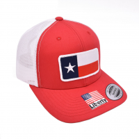 WEBY Richardson 112 Red/White Trucker Hat with Texas Patch (HAT-112-RD/WH-TXPTC)