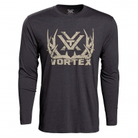 VORTEX Men's Full-Tine Charcoal Heather Long Sleeve T-Shirt (VOR-221-05-CHH)