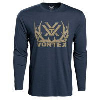 VORTEX Men's Full-Tine Navy Heather Long Sleeve T-Shirt (221-05-NAH)