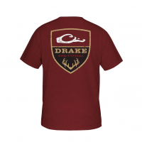 DRAKE Men's Non-Typical Logo Barn Red Dark Heather T-Shirt (DT5000-BNR)