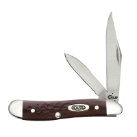 CASE XX Peanut Jigged Brown Synthetic 2-Blade Pocket Knife (00046)