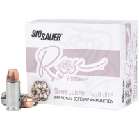 SIG SAUER Rose V-Crown 9mm Luger 115gr JHP 20rd Ammo (E9MMA1-ROSE-20)