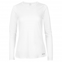 HOT CHILLYS Women's Peach Skins Solid White Crewneck Shirt (HC3050-823)