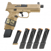 FN AMERICA 509 Tactical 9mm 4.5in FDE 1x 17rd, 1x 24rd + 3x 24rd Free Mags Bundle with Case (66-101651)