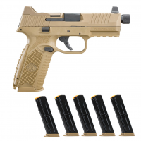 FN AMERICA 509 Tactical 9mm 4.5in FDE 2x 10rd + 3x 10rd Free Mags Bundle with Case (66-101652)