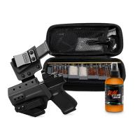 GRITR IWB Appendix Carry Kydex Left Hand Holster for Glock 19 w/ Mag Carrier, Multi-Caliber Firearm Cleaning Kit & Gun Cleaner, Lubricant and Protectant