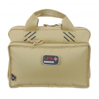 G*OUTDOORS Quad Pistol Tan Range Bag with Mag Storage and Dump Cup (GPS-1310PCT)