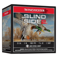 WINCHESTER AMMO Blind Side 2 20Ga 3in #2 Hex Steel 1-1/16oz 25rd/Box Shotshells (XBS2032)
