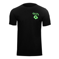 GRITR Cotton Blend Crewneck Short Sleeve T-Shirt - Black, Night Vision