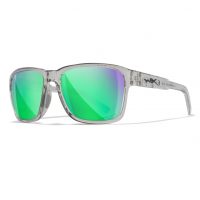 WILEY X EYEWEAR Trek Sunglasses with Gloss Crystal Light Grey Frame and Captivate Polarized Green Mirror Lens (AC6TRK07)