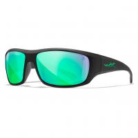 WILEY X EYEWEAR Omega Jacob Wheeler Signature Edition Sunglasses with Matte Black Frame and Captivate Polarized Green Mirror Lens (ACOME22)