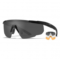 WILEY X EYEWEAR Saber Advanced Shooting Sunglasses with Matte Black Frame and Grey/Clear/Rust Lens (308)