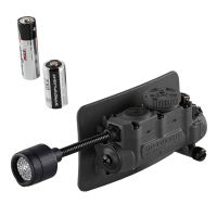 STREAMLIGHT Sidewinder Stalk Mailer Pack Black Helmet Light with Helmet Clip, ARC Rail Mount and Assembly, CR123A, AA Alkaline Battery (14311)