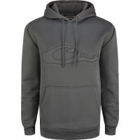 DRAKE Men's The Back Eddy Embossed Castlerock Gray Solid Hoodie (DS2298-CRG)