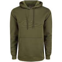 DRAKE Men's The Back Eddy Embossed Kalamata Olive Solid Hoodie (DS2298-KMO)