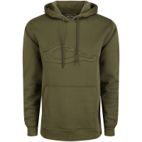 DRAKE Men's The Back Eddy Embossed Kalamata Olive Solid Hoodie (DS2298-KMO)