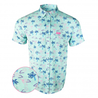 RETRO RIFLE Men's Live Nudes Mint Button Down Shirt, Medium (LIVENUDES-M)