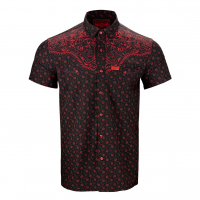 RETRO RIFLE Men's Old Silence Red Button Down Shirt, L (OLDSILENCERED-L)