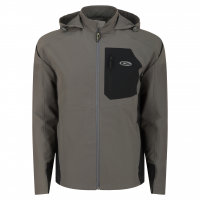 DRAKE Men's Rain Brake Lightweight Solid Softshell Charcoal Heather Jacket (DS7530-CHH)